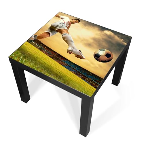 banjado Tischfolie selbstklebend passend für Tisch Lack/Klebefolie Tisch/Möbelfolie kompatibel mit IKEA LACK Tisch – Motiv Football