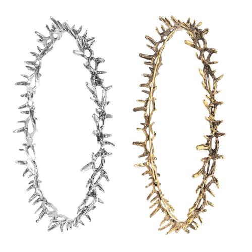 Couronne d'épines en métal léger pour mariée et fêtes rétro - Pack de 2