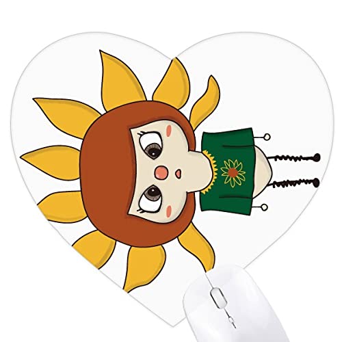 Tapis de souris en coeur tournesol soleil pour décorer votre bureau de télétravail