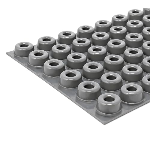 Bumper Specialties Self Adhesive Bumper Feet 0.880" x 0.400" (22.3mm x 10.2mm) Gray Recessed Polyurethane Pads for Industrial Surface Protection, 18 Pack, BS17
