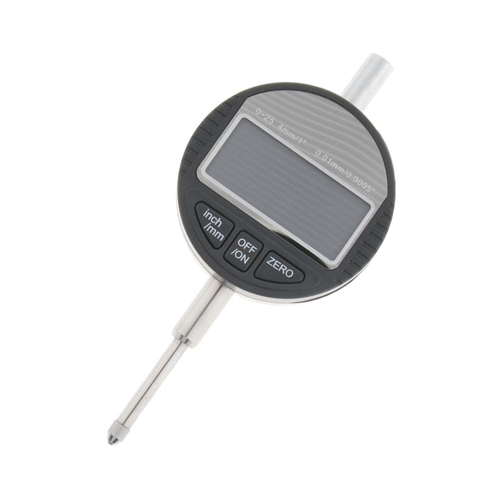 Digital Dial Gauge Indicator 0-25.4mm Meter with Large LCD, Switch between mm/inch, Accuracy 0.01mm, Practical Tool for Mechanical Processes and Inrial Use