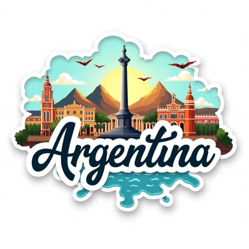 Image of Naxon Argentina Country Theme Souvenir Wooden Fridge Magnet | Buenos Aires, Tango & Landmark Design 3x3 Inch Refrigerator Magnet for Kitchen & Home Decor | Travel Gift from Argentina | Pack of 1