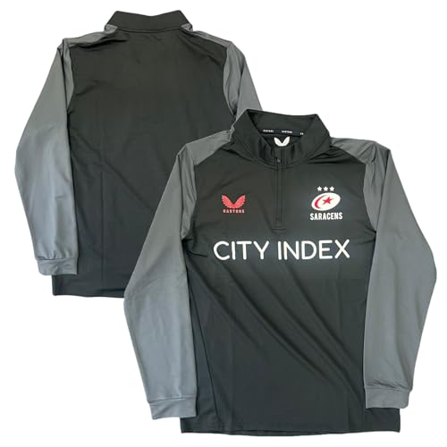 Castore Saracens Rugby 1/4 Zip Men's Black Quarter Zip Training Top (UK, Alpha, L, Regular, Regular, Black)