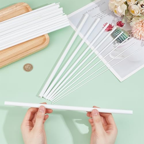 Image of OLYCRAFT 32Pcs White ABS Plastic Round Hollow Tube Length 11.8 Inch Diameter 2 /2.5 /3 /4 /5 /6 /8 /10mm Plastic Model Tube White Plastic Rods Round Bar Hollow Tubing Rod for Architectural Model Making