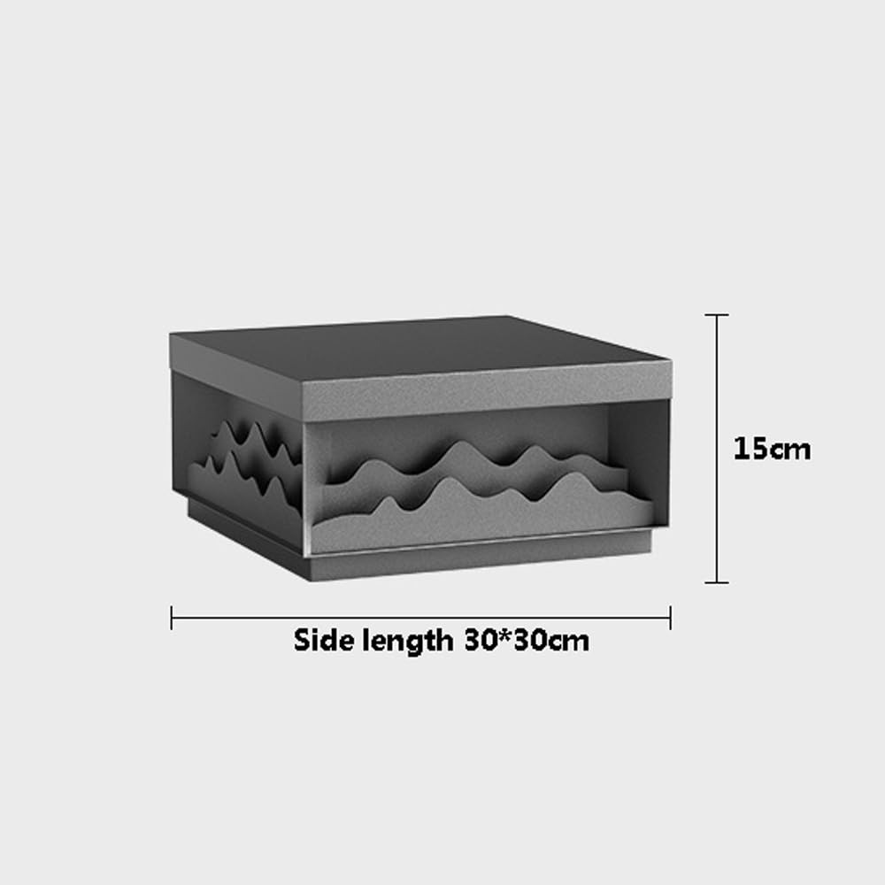 HZWJIA Outdoor Stainless Steel Bollard Lamp Modern Hardwired Square Gate Post Garden Bollard Lamp Gray Ip65 Rated Waterproof Pillar Lamp Suitable For Villa Courtyard Park Fence Bollard Lamp Diameter 1