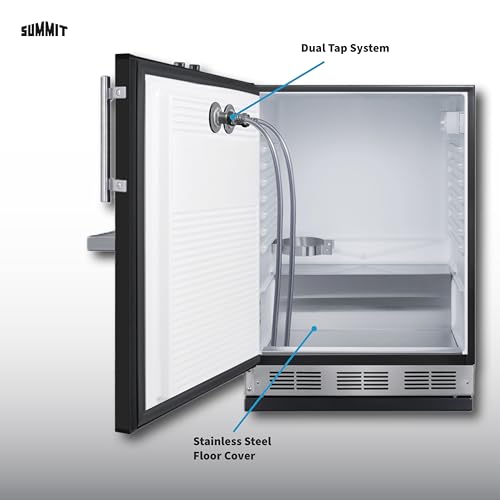 Image of Summit 24 inch Cold Brew Kegerator, Dual Front Taps, No Drill Coffee Dispenser, Black - SBC58BFRTPCFLHD (Left Handed Door Swing)