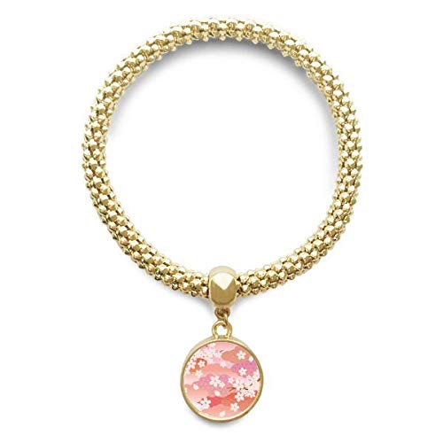 Bracelet fleurs de cerisier nuages rose d'or, le cadeau poétique parfait pour une femme