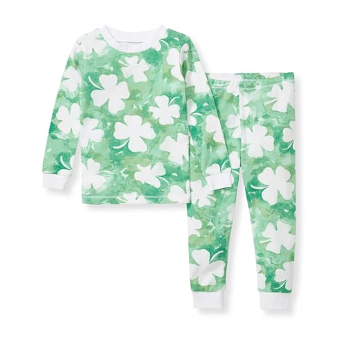 Burt's Bees Baby Baby Girls Pajamas, 2-Piece Tee and Pant PJ Set, 100% Organic Cotton, Snug Fit, Soft Sleep Pajama Outfit, Sizes 12 Months to 12 Years PJs
