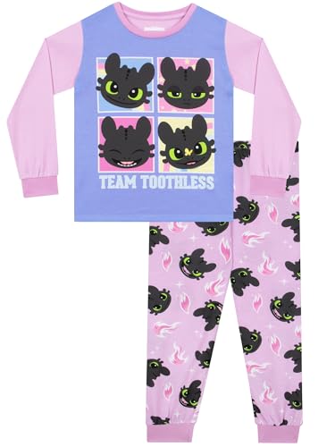How To Train Your Dragon Pijama Niña, Pijama Chica Toothless, Pijamas Niña Cómo Entrenar A tu Dragón, Púrpura 12 13 Años