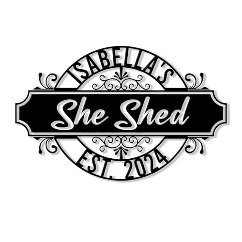 Personalized She Shed Metal Sign, She Shed Hanging Sign Outdoor