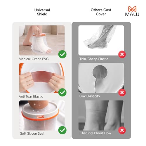Image of 100% Waterproof Foot Cast Cover for Shower & Bath | Resuable Kids Cast Protector | Cast Covers for Shower Foot | Waterproof Shield for Showering After Surgery