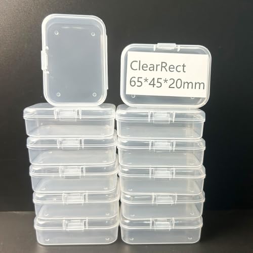 Image of 12 Pcs Clear Small Plastic Storage Containers with Lids, Ideal for Craft Supplies, Jewelry, Small Toys, Beads, Office & Household Organization
