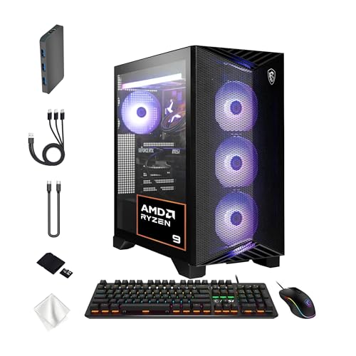 Image of msi Aegis ZS2 Gaming Desktop, AMD Ryzen 9 9900X, NVIDIA GeForce RTX 5080 16GB GDDR7, 32GB DDR5, 3TB Storage (2TB SSD&1TB Docking Station Set), Liquid Cooling, Wi-Fi 7, Keyboard & Mouse, Win 11, Black