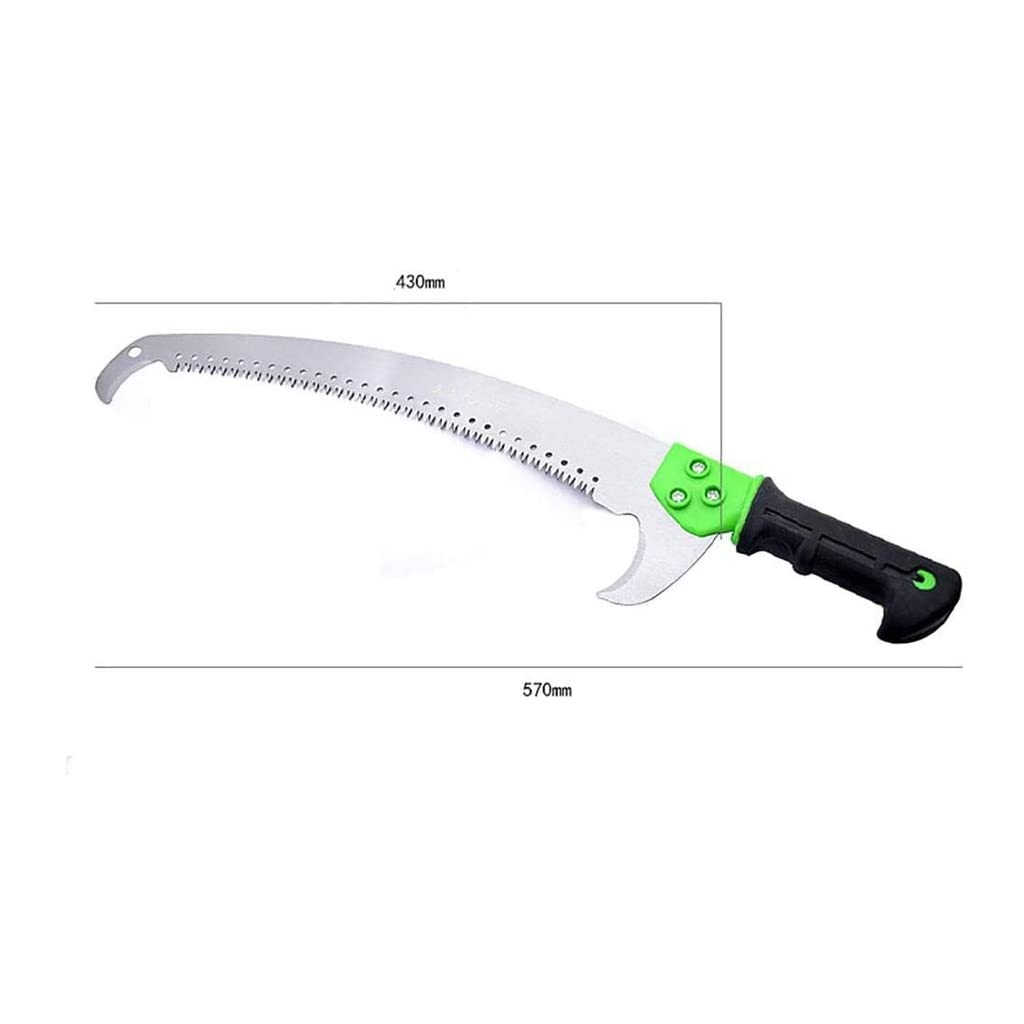 Sierra de poda telescópica con Sierra Curva para árboles, Varilla telescópica Extensible de Aluminio para podar y Recortar Ramas, Cortar Hojas, jardín, paisajismo, Sierra para árboles frutales (Tama