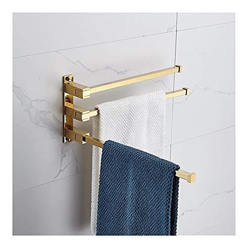 Porte-serviettes rotatif 3 couches pliant en laiton massif pour un séchage rapide