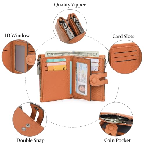 Image of Small Wallet for Women Card Holder with Double Zipper Pockets