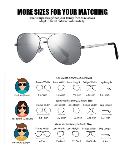 Image of Pro Acme Polarized Aviator Sunglasses for Men and Women 100% UV Protection, 58mm