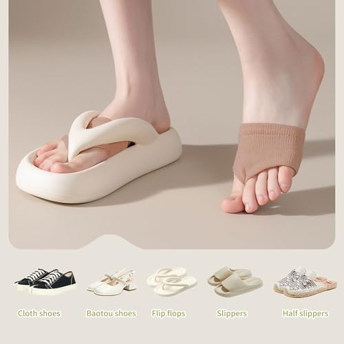 Image of SooGree 6 Pairs Toe Topper Socks Women Invisible Socks Toe Cover Liner Half Socks Seamless Non-Slip Toe Half Socks