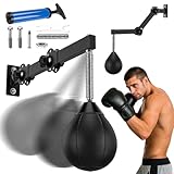 Speed Punchingball Wandmontage – Höhenverstellbar & Faltbar, Boxbirne für Tür & Wand, Punch Fit Boxsack für Kinder, Jugendliche & Erwachsene – Home Gym Trainin (Schwarz)