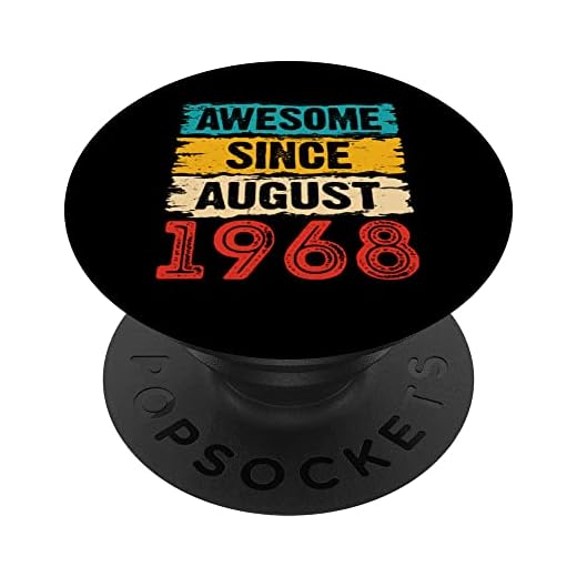 Regalos de 55 años impresionantes desde agosto de 1968 para cumpleaños PopSockets PopGrip Intercambiable