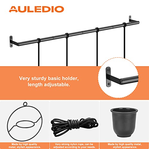 Auledio 4Pcs Hanging Planters, Indoor Metal Plant Hanger With Plastic Pots #TOP5