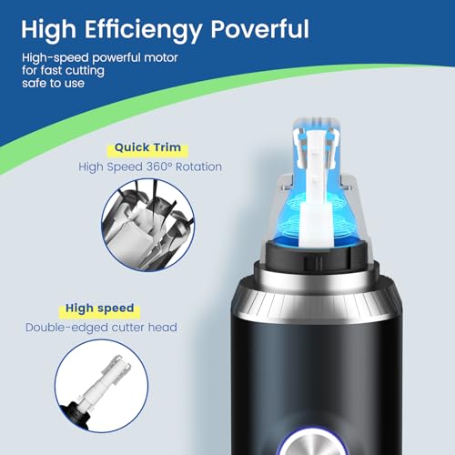 Image of Ear and Nose Hair Trimmer for Men, 2025 Professional Painless USB Rechargeable Eyebrow & Facial Hair Trimmer, 13,000 RPM Precision Tool with Powerful Motor and Dual-Edge Blades, IPX7 Waterproof