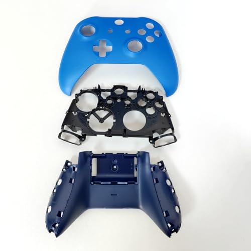 Image of Hzxkqmil Replacement Housing Shell Full Set for Xbox One S /X Controller (Model 1708), DIY Faceplate Case Cover Middle Bracket Side Rails Buttons Accessories Parts, Blue