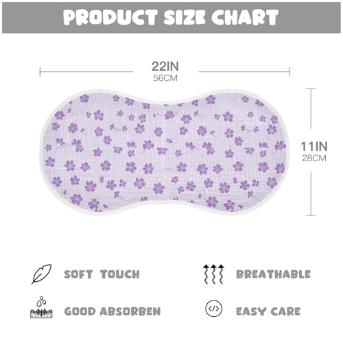 Purple Crush Cotton Muslin Burp Cloth Breathable spit up Rags for boy and Girl Set of 2, 22x11in4
