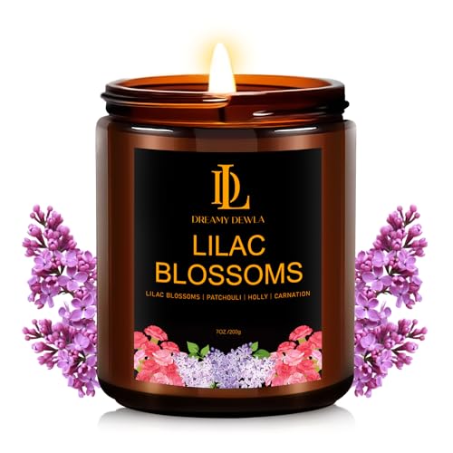 Lilac Blossom Scented Candles Lilac Blossom Candle Aromatherapy Candle Gifts for Women Soy Candles for Home Scented 7oz 50 Hours Burn Home Dcor