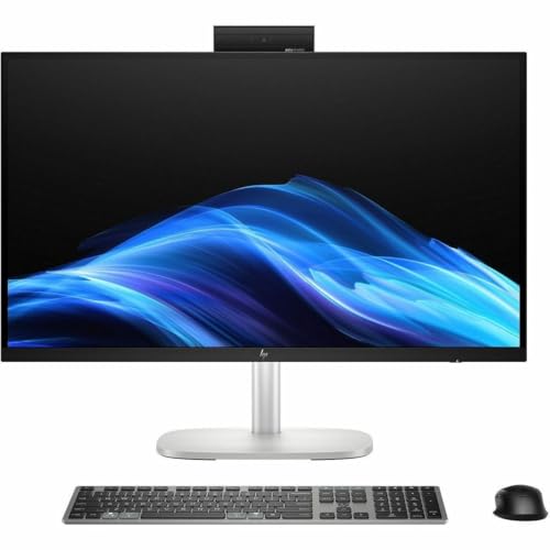 Image of HP EliteStudio 8 AiO G1i All-in-One Computer - Intel Core Ultra 5 235 - vPro Technology - 16 GB - 512 GB SSD - 27 inch QHD Touchscreen - Desktop - Pike Silver - Intel Q870 Chip - 2560 x 1440 - Windows 11