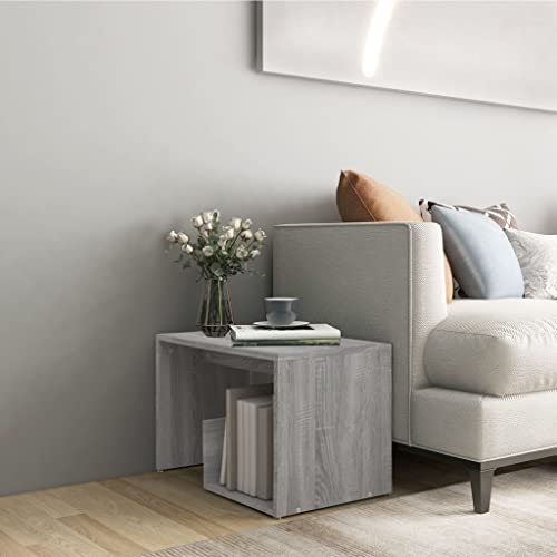 Table d'appoint en bois gris Sonoma compacte et robuste 59 cm