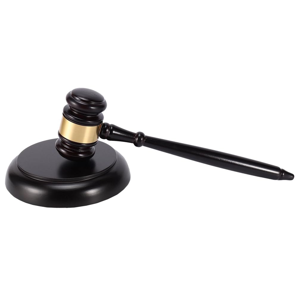 16X Martillo de Subasta Martillo de Subasta de Madera con Bloque de Sonido para Abogado de Juez Martillo Hecho A Mano