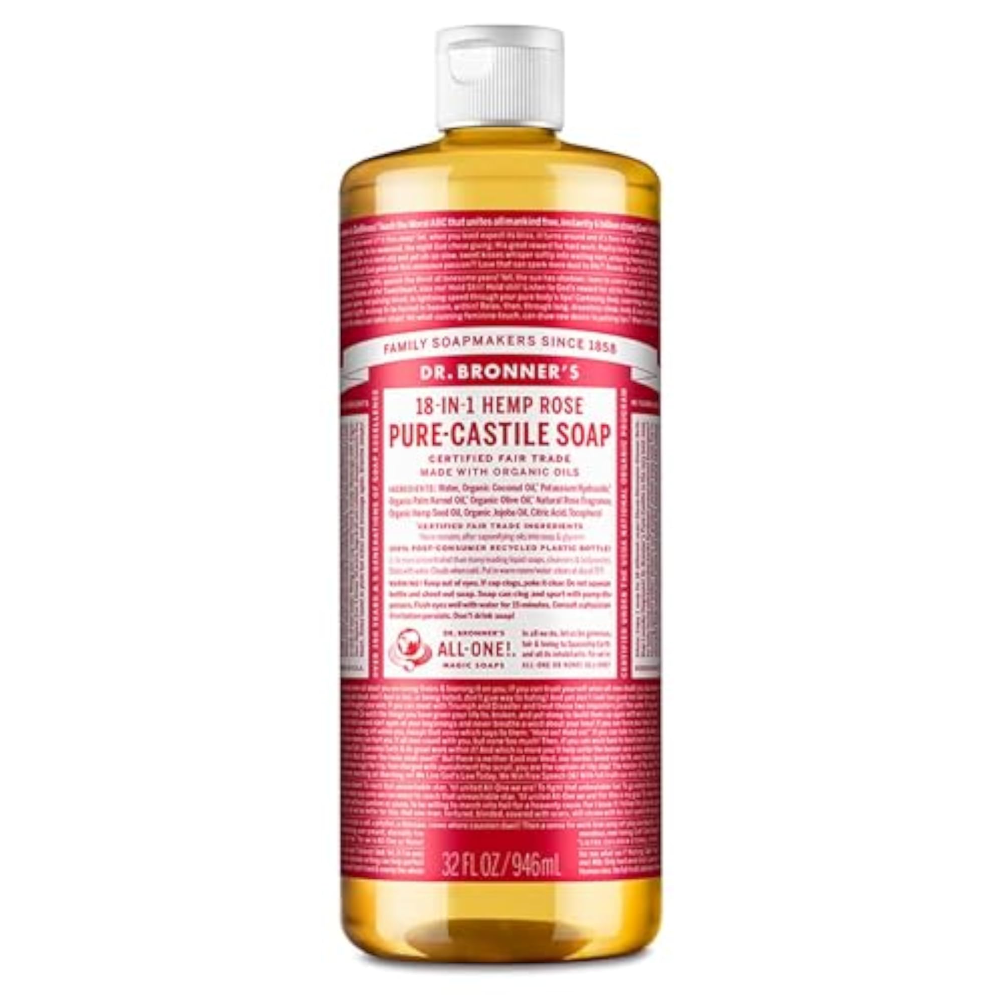 Organic Castile Liquid Soap Rose Bronner's