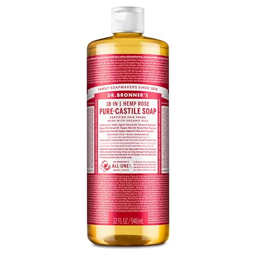 Dr. Bronner's 18 in 1 Hemp Rose Pure-Castile Soap, 32 fl oz/946 ml