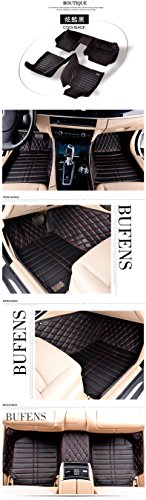 Okutech Custom Fit Xpe Leather All Full Surrounded Waterproof Car Floor Mats Fit For Mercedes Benz E Class E200 E260 E300 E350 E260L E300L, Black Embroidering Sewing #TOP2