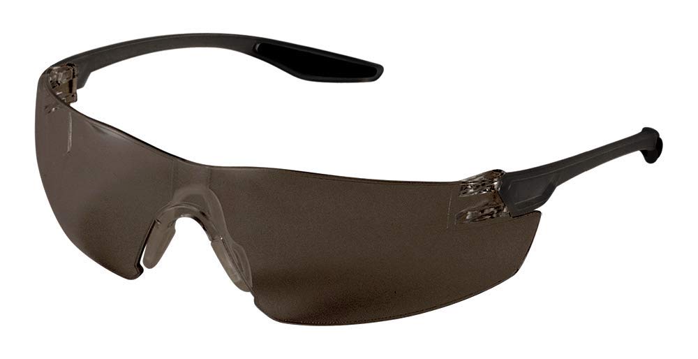 Bullhead Safety Discus Glasses, Anti-Fog, Impact Resistant, Lightweight Protective Eyewear, Four Pack of Smoke and Clear Lens Safety Glasses