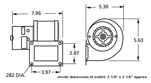 Miniatura 3 de Fasco A166 soplador centrífugo con rodamiento de manguito, 3,200 rpm, 115 V, 5060 Hz, 1.4 A