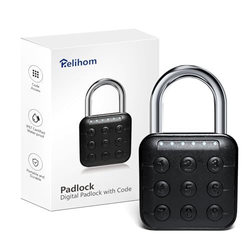 Combination Lock for Locker Relihom Padlock with Code Gym Locker Lock High Security Keyless Entry Padlock for Gym School Gates Outdoor IP67 Waterpro (Basic Lock)