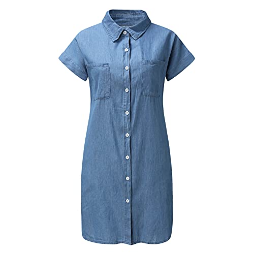 Robe d'été en denim fin et fluide style midi décontracté