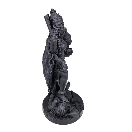Image of MurtiHome Maa Kali Idol, Mahakali Devi Statue, Kalika Mataji Murti | 9 cm Tall Small Black Color Figure Made From UV Resin, Crafted by 3D Printer for Car Dashboard, Home, Office, Gift