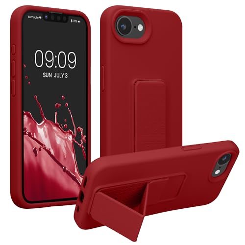 Ya en manzanajugosa.com: kwmobile Carcasa Compatible con Apple iPhone 17e / iPhone 16e - Funda para móvil con Soporte y Agarre para Dedo Rojo lacre