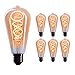 Produktbild CROWN LED 6 x Edison Glühbirne E27 Fassung, Dimmbar, 4W, 2200K, Warmweiß, 230V, EL17, Antike Filament Beleuchtung im Retro Vintage Look