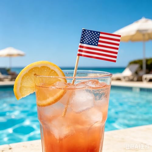 200 Pcs American Flag Toothpicks, 4th of July Patriotic Cupcake Toppers Stick,Memorial Day Decorations Mini Flags On Sticks,Mini Usa Flag Cocktail Picks for Celebration,World Cup,Bar,Party - image 4