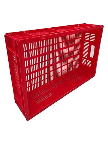 Image of ARISTO Portable and Stackable Plastic Storage Container Box Crate 64120 TP designed for multipurpose storage Red