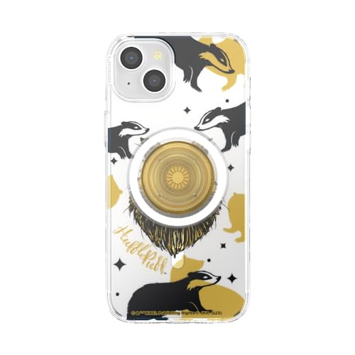 Image of PopSockets iPhone 15 Plus Phone Case with MagSafe, Wireless Charging Compatible, Harry Potter - Hufflepuff