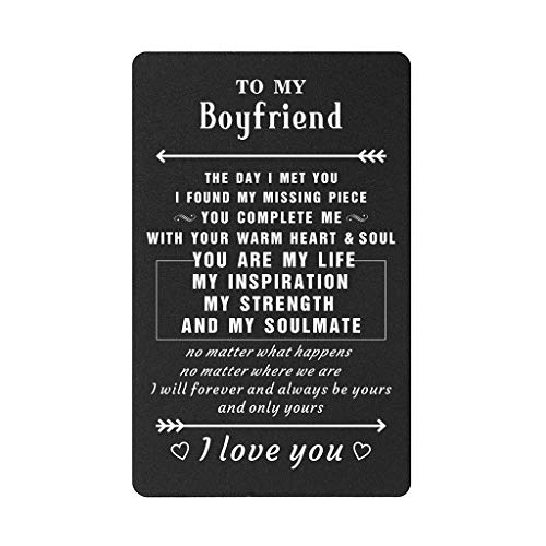 TANWIH Boyfriend Gifts Wallet Card, Boyfriend Gifts from Girlfriend, I love You Gifts for Boyfriend, Men Birthday Anniversary Cards for Boyfriend Him, The Day I Met You I Found My Missing Piece