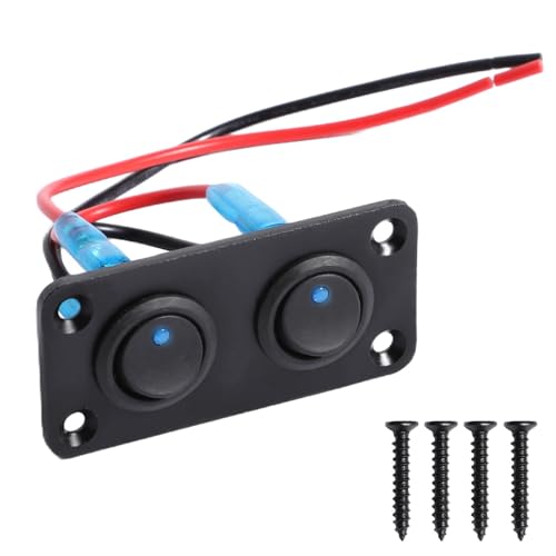 Shengbowi schalttafel schalter 2Position Auto Kippschalter Panel mit Blaue LED Licht für 12V/24V Fahrzeuge RV Yacht Marine verschiedene Gangvarianten robust wasserdicht ON-OFF
