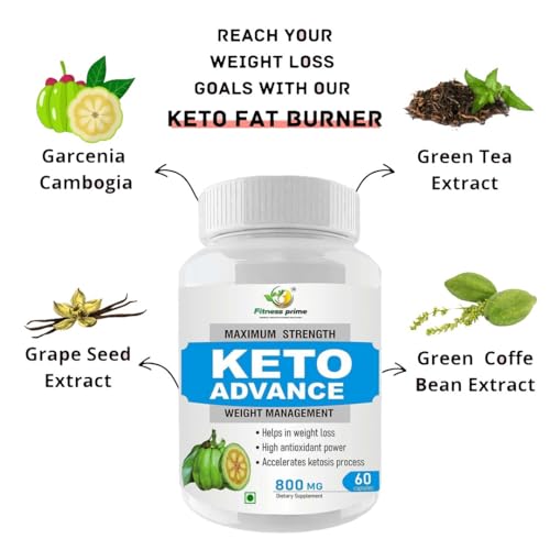 Image of Fitness Prime 800mg Keto Pills - Lean Keto Diet Pills - Weight Fat Management Loss - Ultra Fast Prime Keto Supplement for Women and Men - Optimal Max Keto - 120 Capsules (Pack of 2)