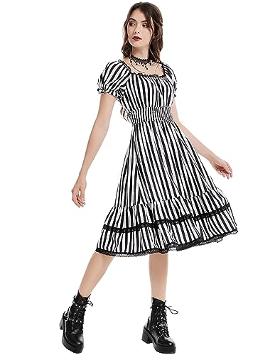Image of Scarlet Darkness Women Goth Steampunk Pirate Corset Midi Dress