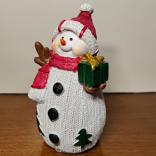 Snowman-Figurine-Christmas-Decorations-Snowman-Statue-Holding-Gift-Box-Home-Decorative-Resin-New-Year-Indoor-Snow-Man-Figure-Ornament-55-H Snowman Figurine Christmas Decorations Snowman Statue Holding Gift Box Home Decorative Resin New Year Indoor Snow Man Figure Ornament 55 H
